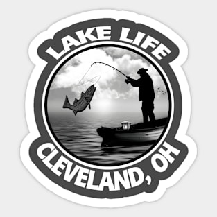 Cleveland Ohio Lake Life Fishing Walleye Perch Bass Fish Sticker